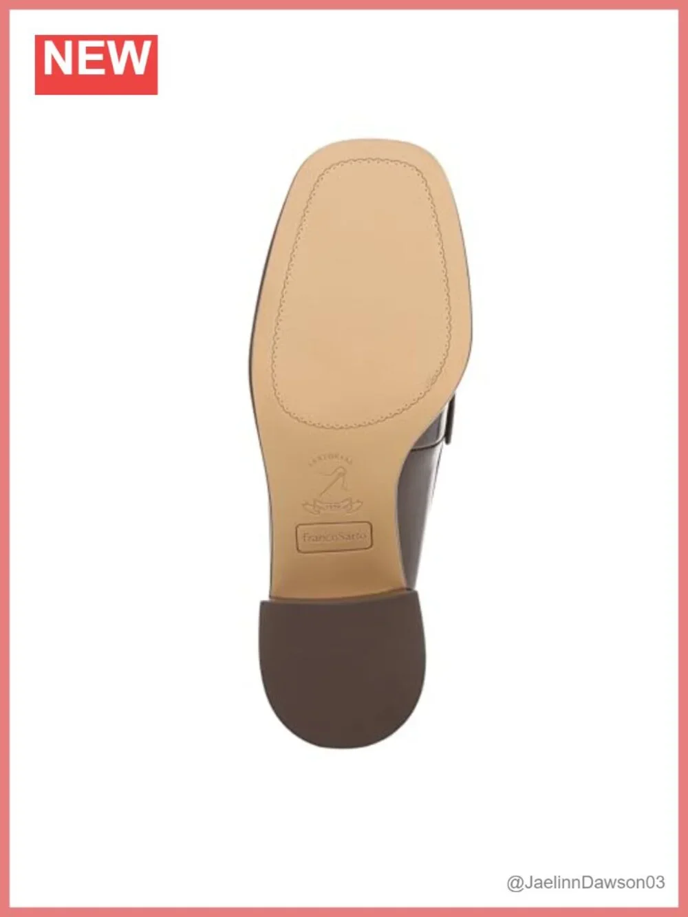 Franco Sarto Elian Block Heel Slip-On Loafer Square Toe PU Leather